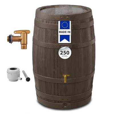 Récupérateur d'eau imitation tonneau de vin en chêne